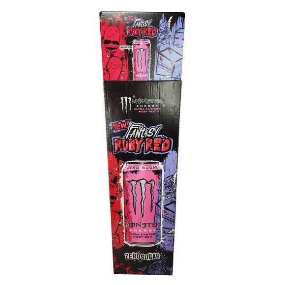RARE Monster Energy Drink Promo Stand Anime Halloween Display Fantasy Ruby Red - Picture 1 of 11